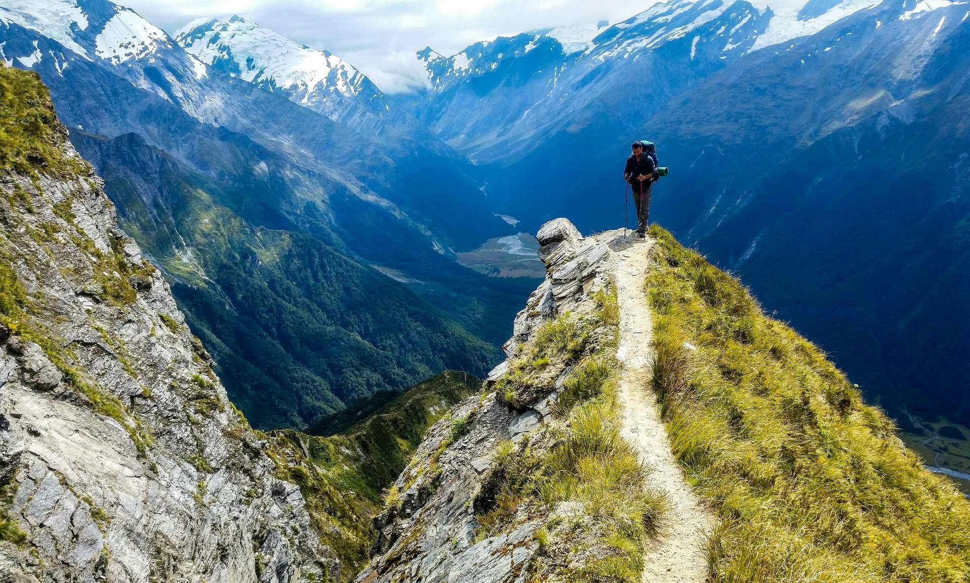 Nieuw Zeeland hiken Mount Aspiring National Park view