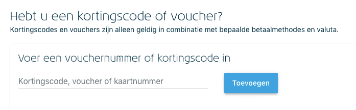 kortingscode KLM toepassen
